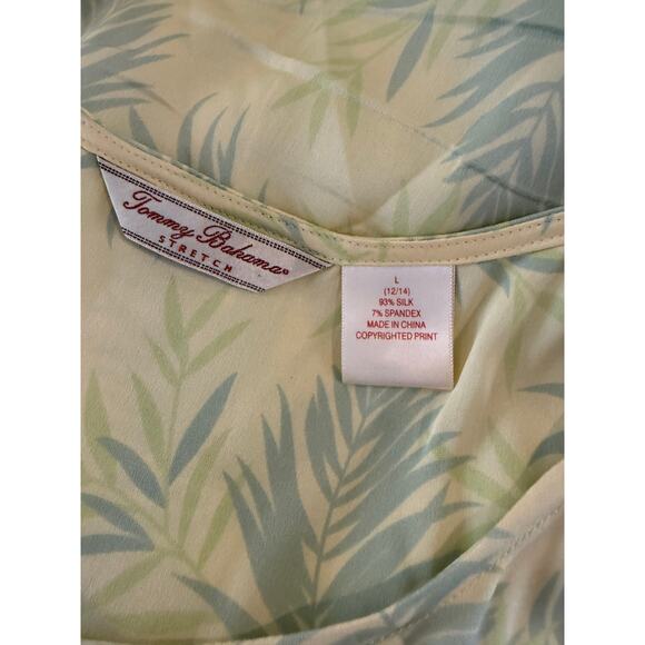Tommy Bahama Silk Tank & Open Front Top Yellow Tropical Print L - Picture 7 of 8
